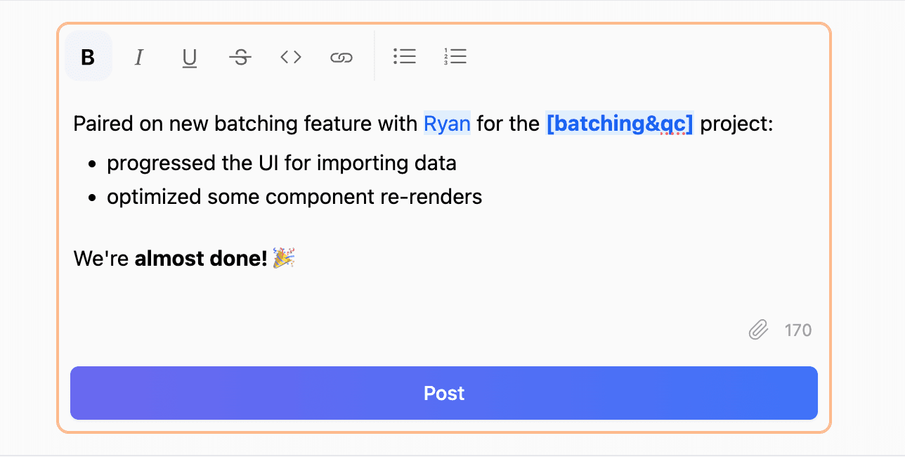 Rich text input